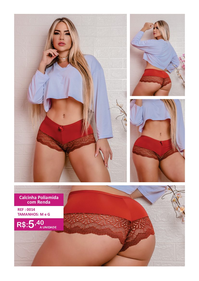 Calcinha Poliamida com Renda - referência 0014