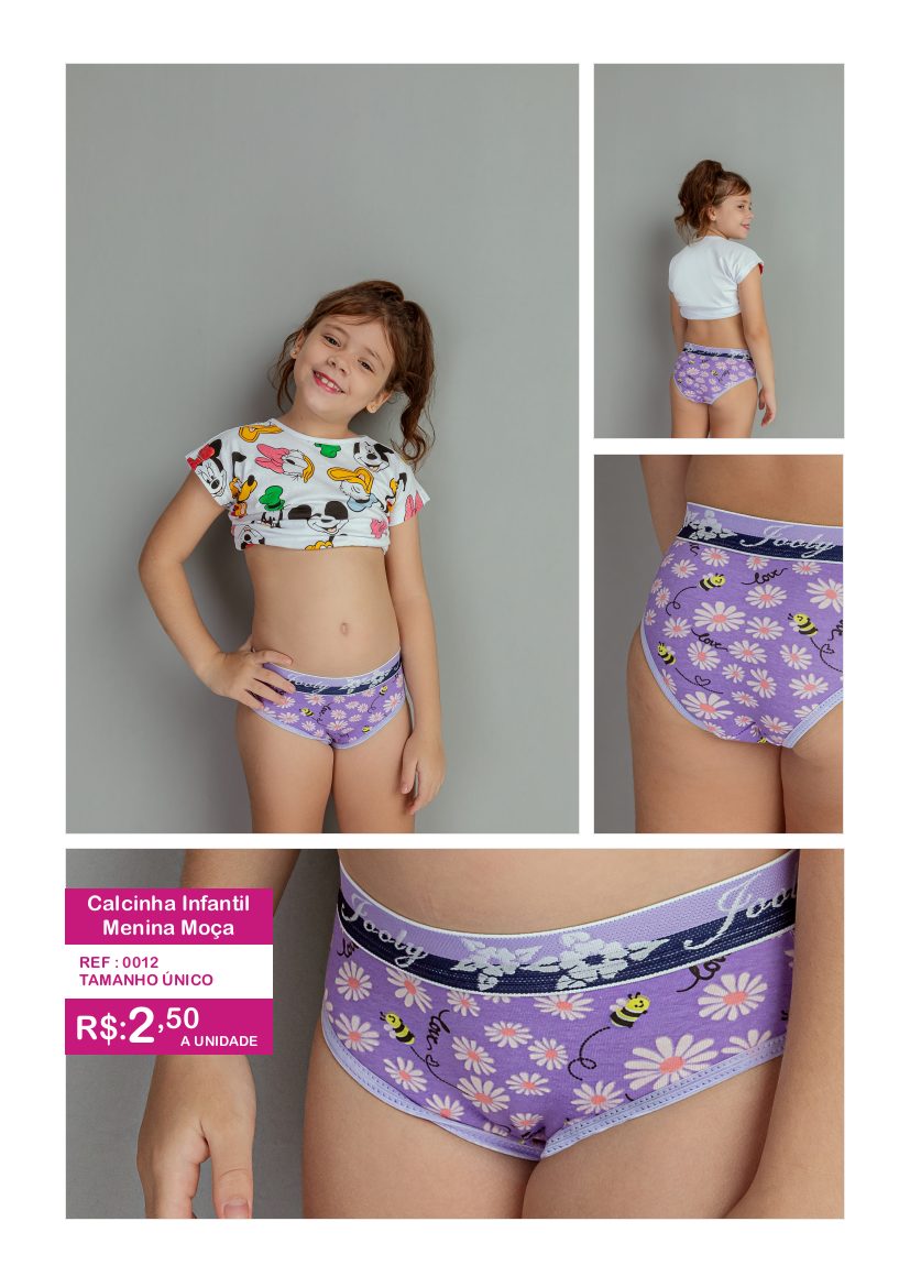 Calcinha Infantil Menina Moça - referência 0012