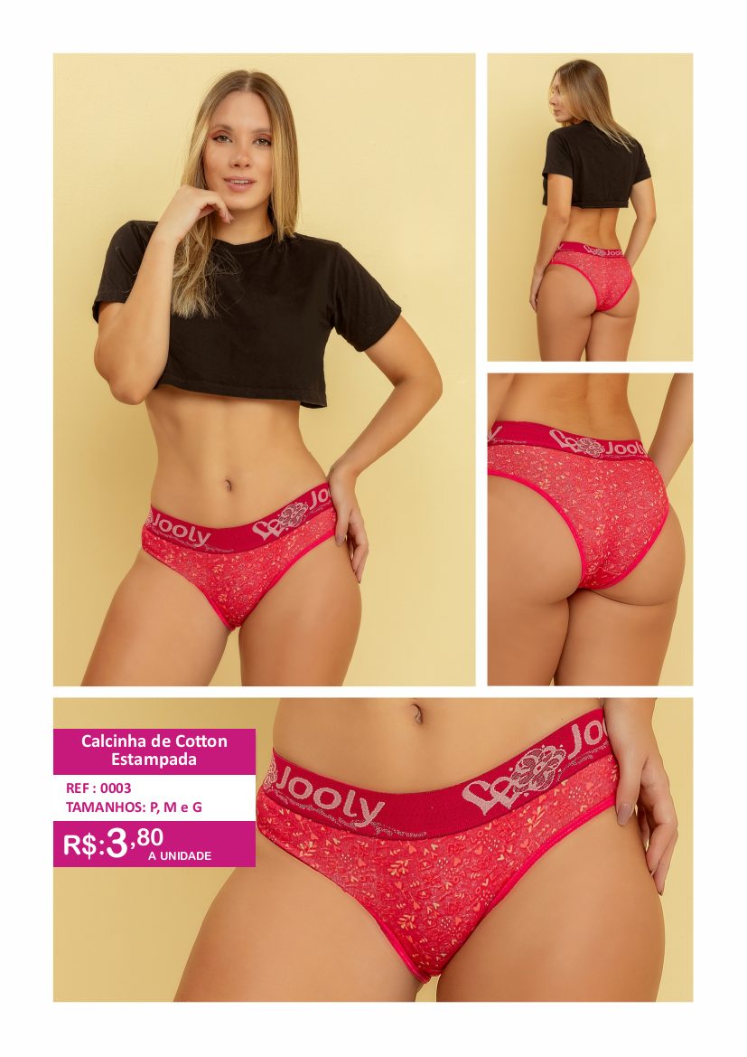 Calcinha de Cotton Estampada - referência 0003