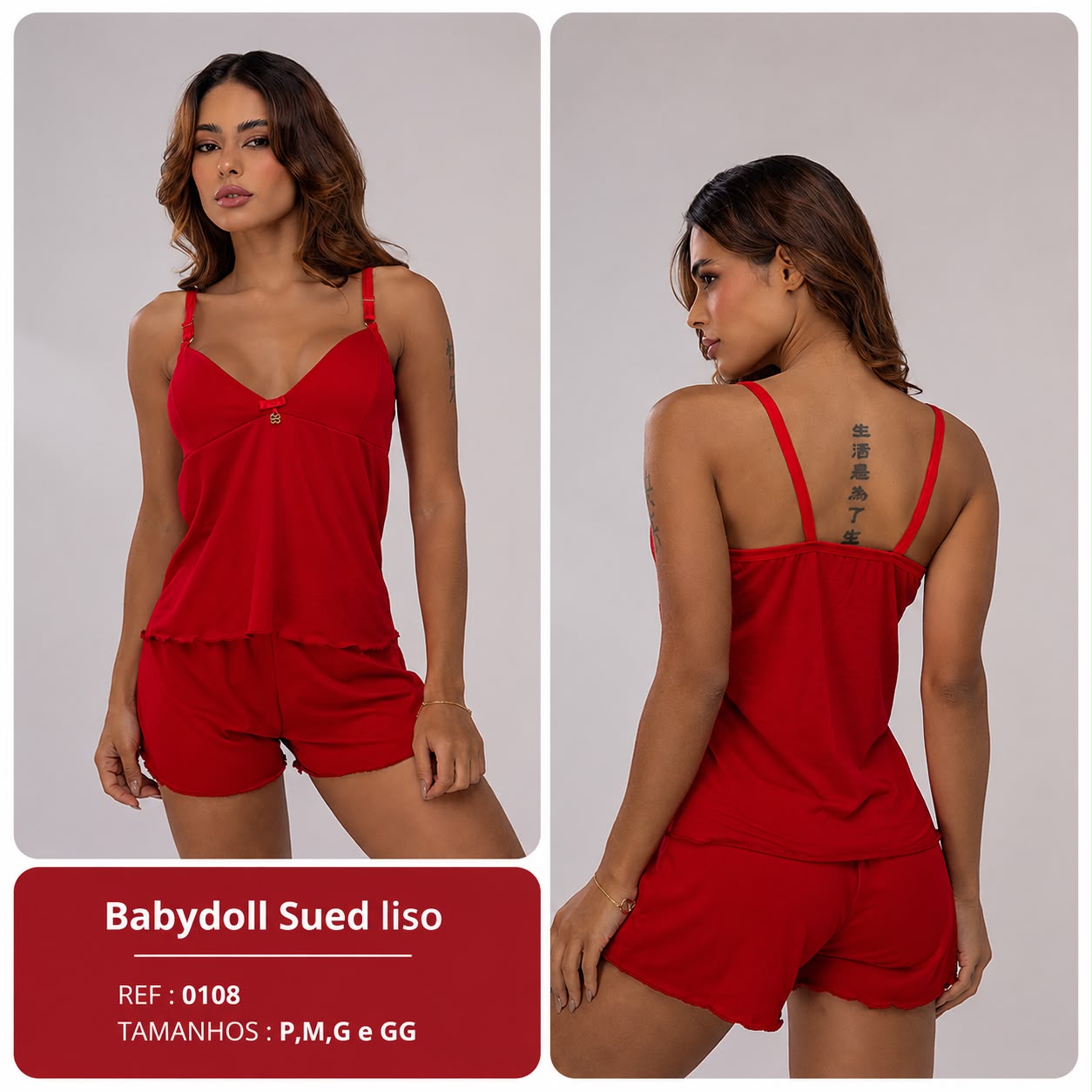 Babydoll Sued Liso - referência 0108