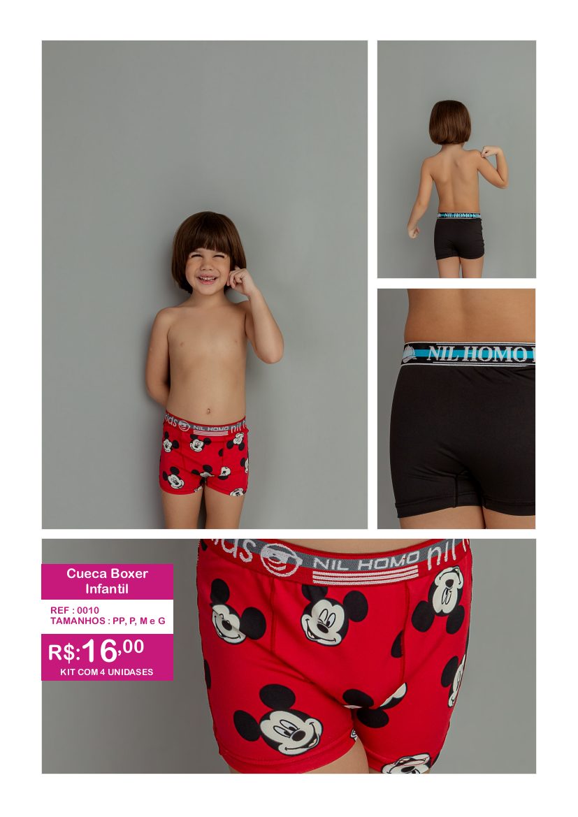 Cueca Boxer Infantil - referência 0010