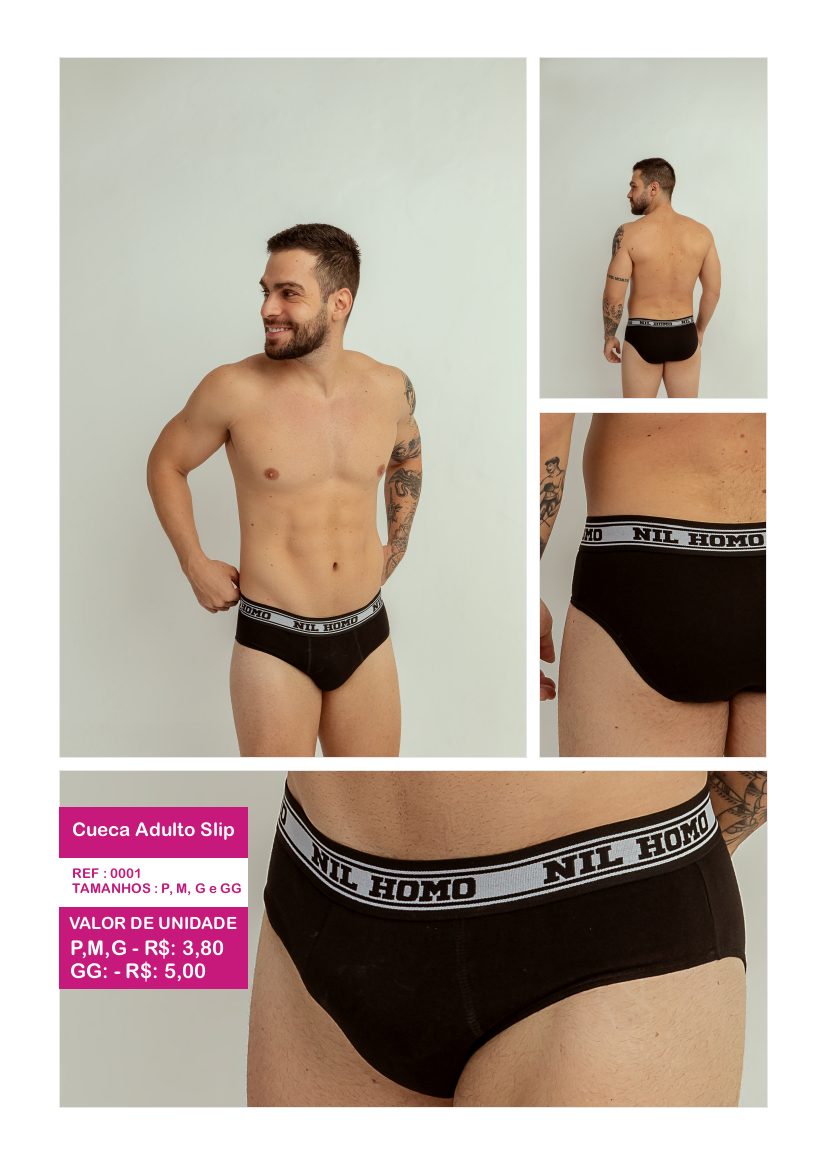 Cueca Adulto Slip - referência 0001